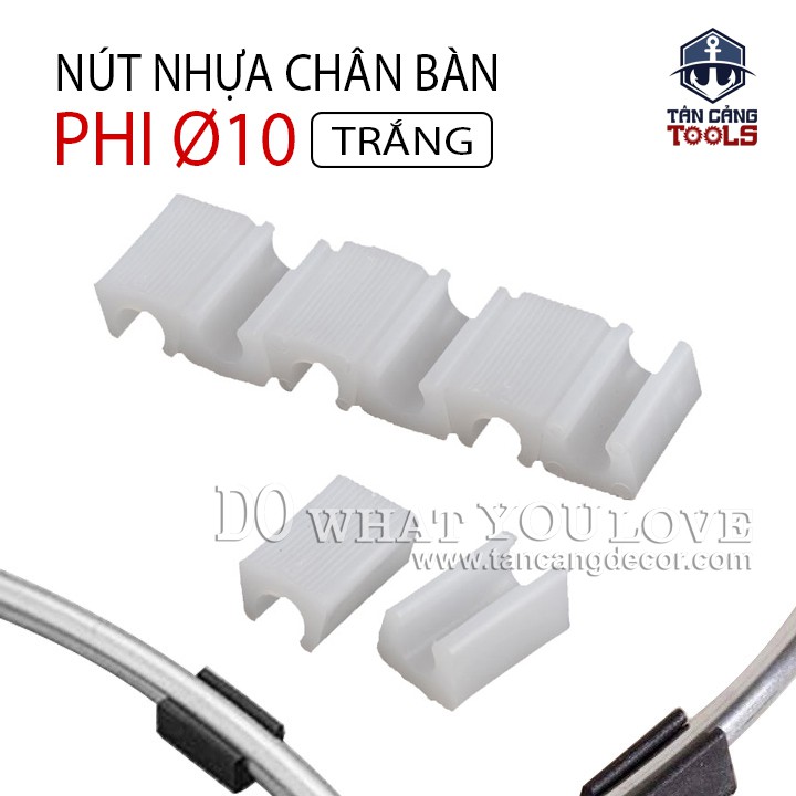 50 Chân Nhựa Bọc Chân Bàn Ghế Sắt Phi Tròn 10 mm - Màu Trắng / Màu Đen