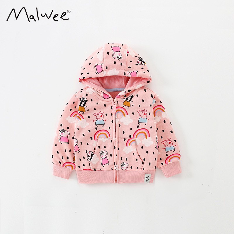 ❤️❤️Áo khoác nỉ mỏng Malwee cho bé gái  1-8 tuổi