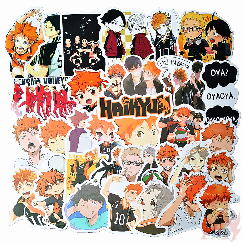 Bộ 102 Miếng Dán Hình Anime Haikyuu Dùng Trang Trí