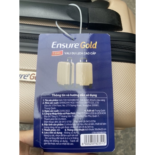 VaLi Lock&Lock Size 20inch Màu xanh Hkm Ensure Gold