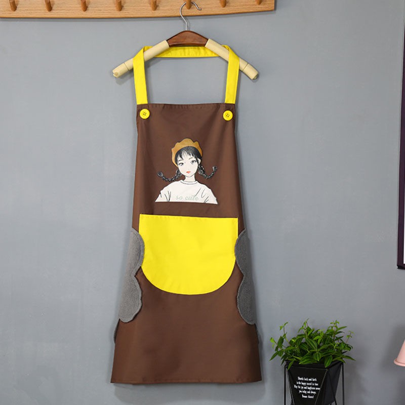 Khăn Lau Tay + Khăn Lau Chống Thấm Nước Chống DầuTạp Dề Cotton Nguyên Chất Chống Thấm Nước Chống Bám Dầu Phong Cách Nhật Bản Dễ Thương