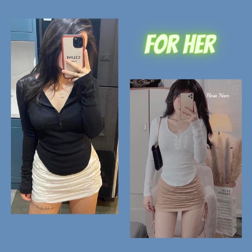 [For her- Chuyên hàng hotgirl] Áo thun body dài tay, co dãn 4 chiều, dáng basic