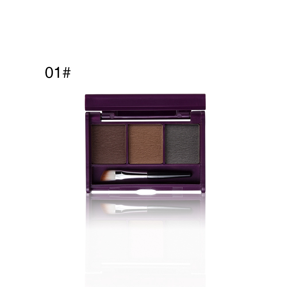 Hộp phấn vẽ lông mày 3 màu kháng nước không nhòe tích hợp cọ tiện dụng | BigBuy360 - bigbuy360.vn