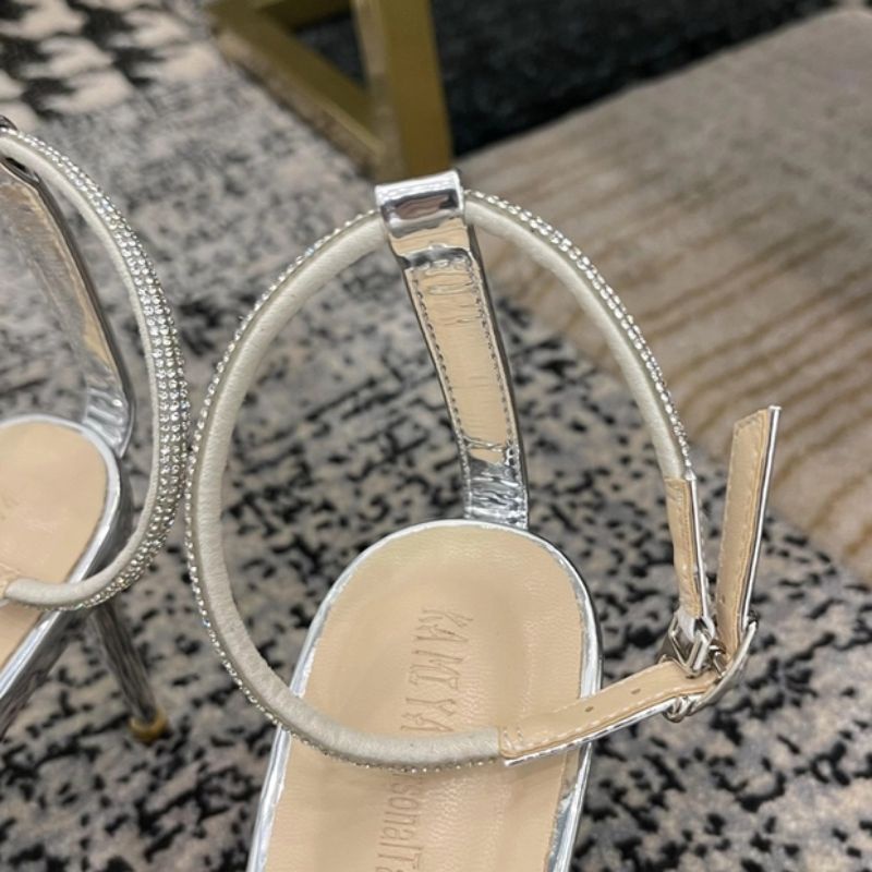 GIÀY SANDAL CAO GÓT NỮ 7CM ĐẾ NHỌN QUAI NGANG ĐÍNH ĐÁ HOT 2021- Mã B29