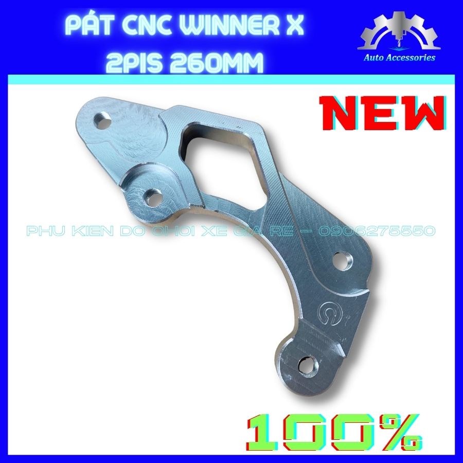 Pát gắn Heo 2piston đối xứng Brcmbe Nissin Adelin đi đĩa size Zin 260mm xe Winner X Pát CNC nguyên khối, tỷ mỉ, sắc xảo