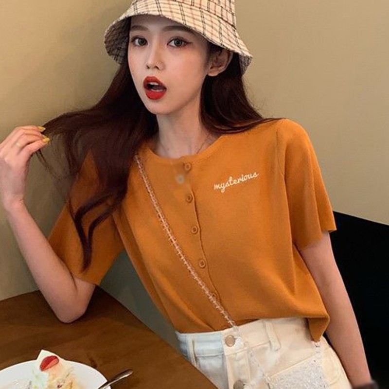 Summer New Korean Loose Cardigan Shirt Short T-Shirt Women