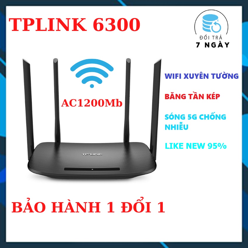 [TẶNG MGG 10K] Bộ phát Wifi TPLink WDR6300/5620 chuẩn AC 1200Mbps băng tần kép sóng xuyên tường, router wifi