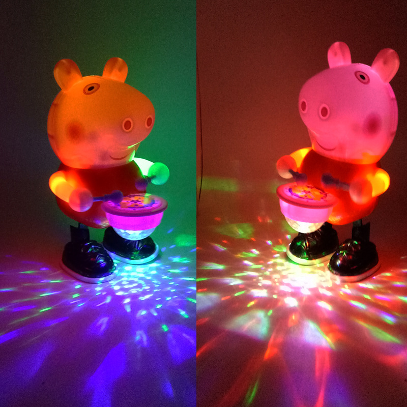 New LED Music Dance Hero Robot Pokemon Dancing Detective Pikachu Cute Pegga Pig Kids Toys Hot Sale