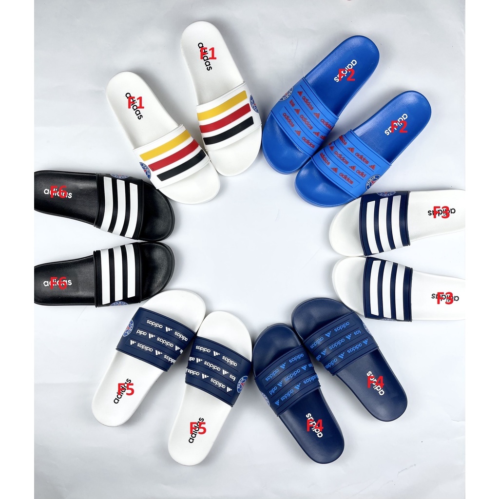 Dép Nam adidas cao cấp, Dép đẹp chống nước, Dép đế chữ Adidas, Dép In LOGO Đội Tuyển Bóng Đá Cực HOT