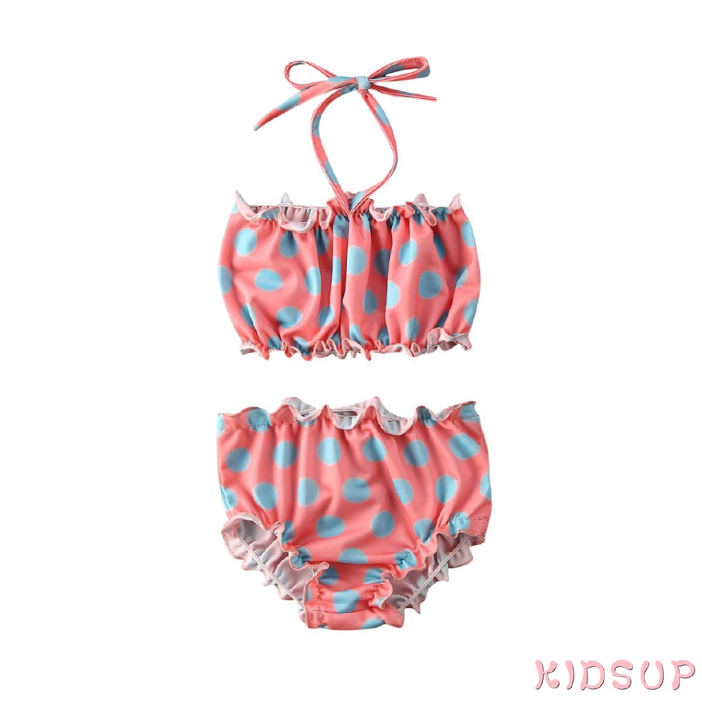 Set đồ bơi bikini họa tiết chấm bi xinh xắn cho bé gái