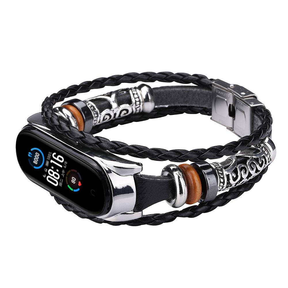 MYRONGVN Dây Đeo Bằng Da Thật Mềm Cho Đồng Hồ Thông Minh Xiaomi Mi Band 5