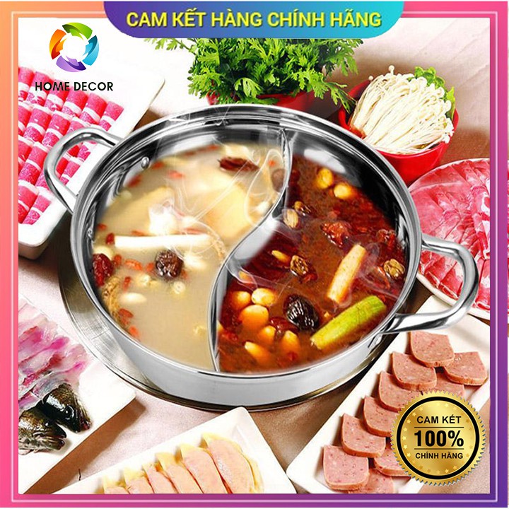 nồi lẩu 2 ngăn hotpot CHÍNH HÃNG, nồi lẩu gia đình 2 ngăn-HOME DECOR