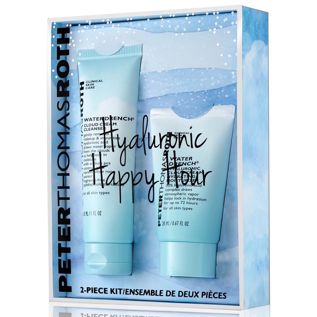 (AUTH) Peter Thomas Roth Hyaluronic Happy Hour Set - Bộ 2 Sản Phẩm Dưỡng Da Chống Lão Hóa