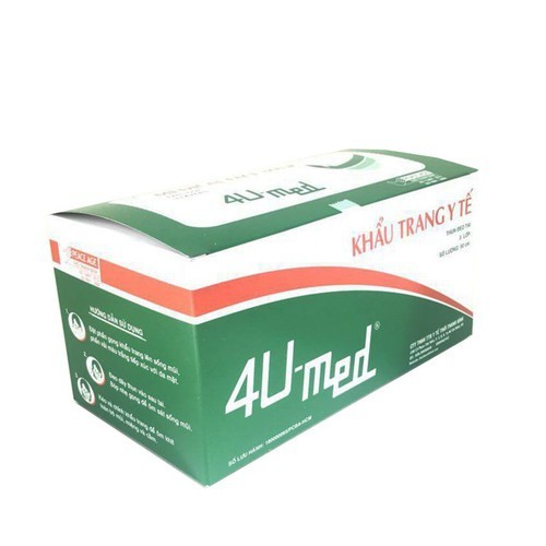 Khẩu trang y tế 3 lớp 4U Med hộp 50 cái
