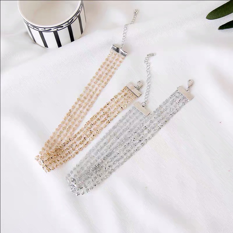 Necklace Shiny Vòng cổ nữ choker lấp lánh thời trang dự tiệc đi chơi xinh xắn