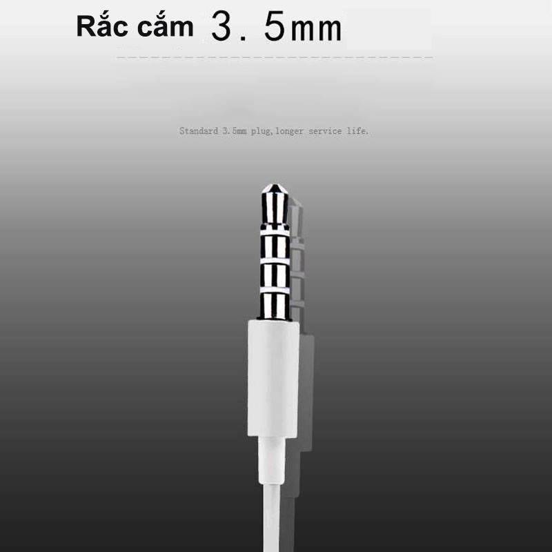 Tai nghe có dây Basic chân tròn Jack 3.5mm tích hợp Mic và nút chỉnh Volume cho iOS & Android màu Trắng PKCB31