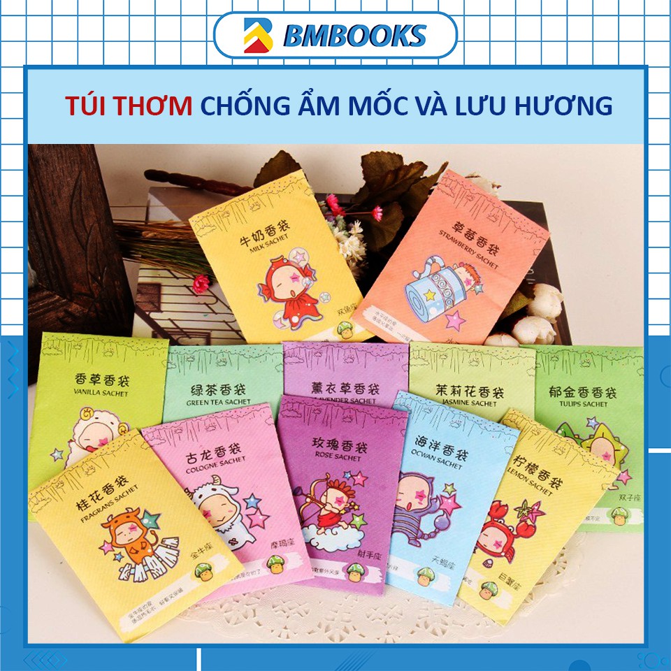 Túi thơm mini 12 Cung Hoàng Đạo chống ẩm, chống nấm mốc tủ quần áo, lưu hương thơm ngát BMBooks