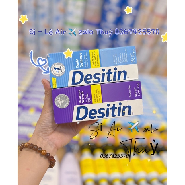(✈️ đủ bill) Kem hăm tã cho bé Desitin tím và Desitin xanh 113g