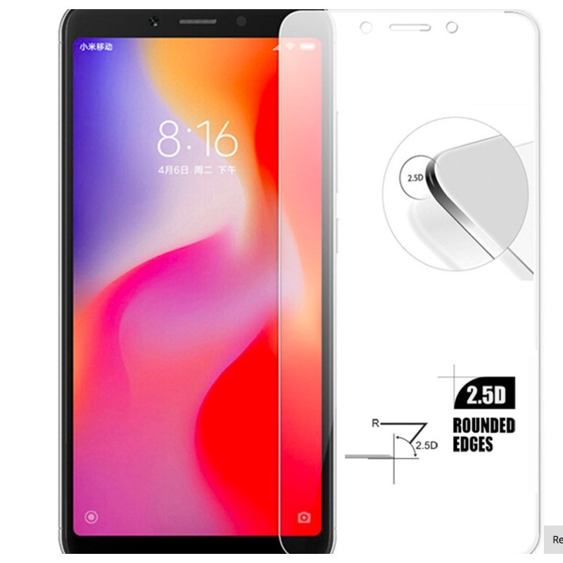 Kính cường lực Xiaomi redmi 6/ 6A cao cấp không full viền,tặng giấy lau màn hình