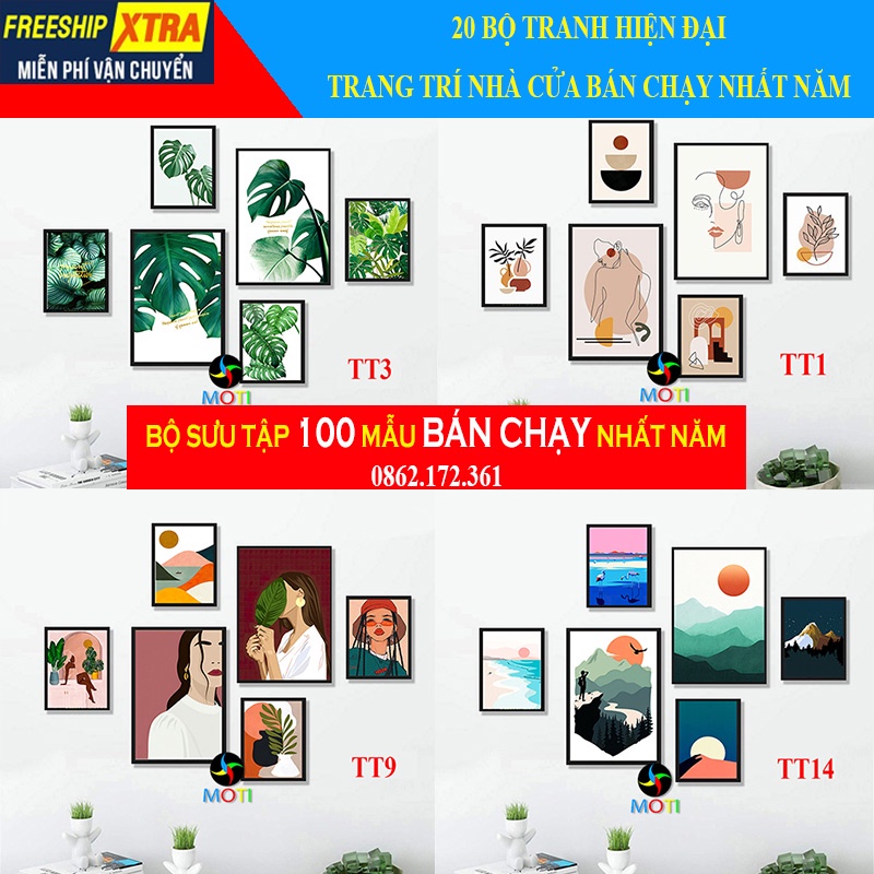 Tranh Treo Tường Trang Trí Nhà Cửa Phong Cách Hiện Đại Có Khung