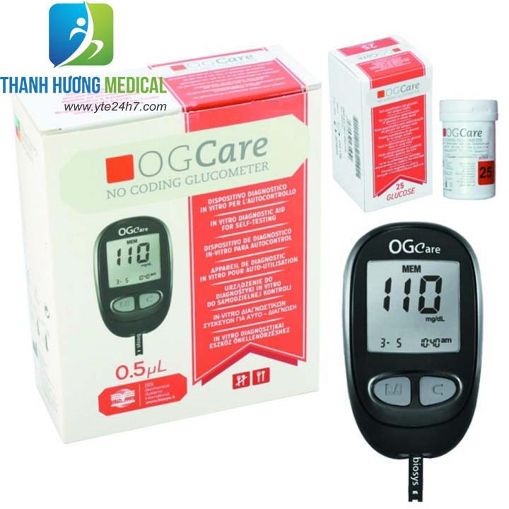 Máy Đo Đường Huyết OG CARE - Tặng Kèm Hộp 25 Que Thử