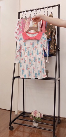 Váy baby doll cổ nơ cho bé