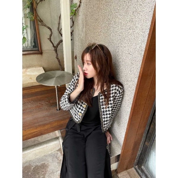 Áo dạ tweed nữ dáng ngắn siêu đẹp hàng Quảng Châu loại 1