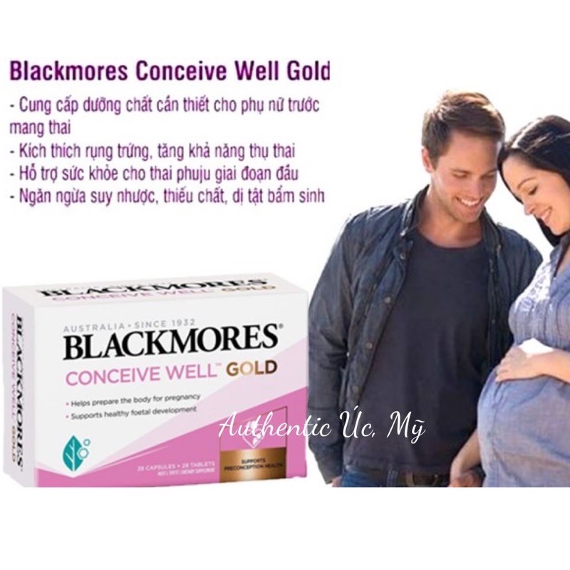 [ Hàng Chuẩn ÚC ] Blackmores Conceive Well Gold - Viên uống tăng khả năng thụ thai 56 viên (Mẫu Mới)