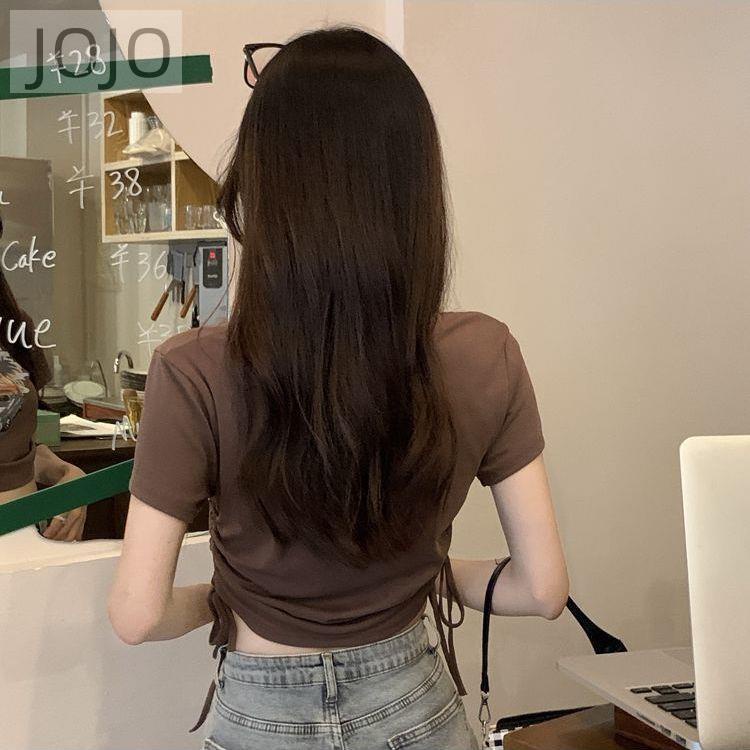 Áo Thun Tay Ngắn Dáng Ôm In Chữ Thời Trang Cho Nữ