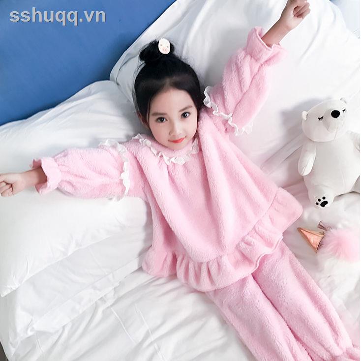 Bộ Đồ Ngủ Vải Flannel Thời Trang Xuân Thu Mới Cho Mẹ Và Bé
