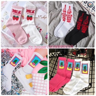 🎀Vớ ulzzang cao cổ in hình Fuck