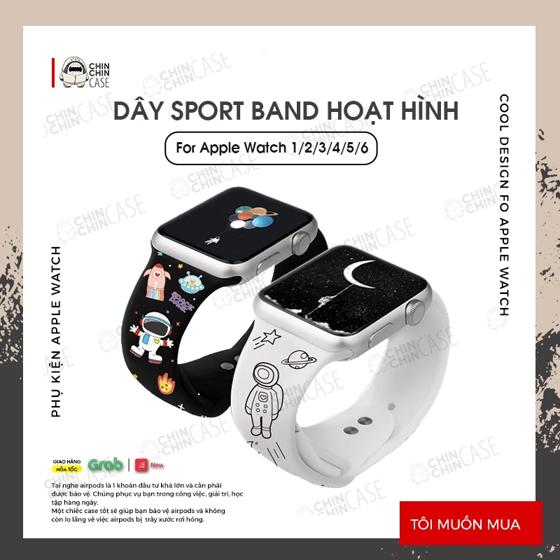 Dây Đeo A.W SB Hoạt Hình Dành Cho Series 6 5 4 3 2 1 Chất Liệu Silicone Full Size 38/40/42/44mm