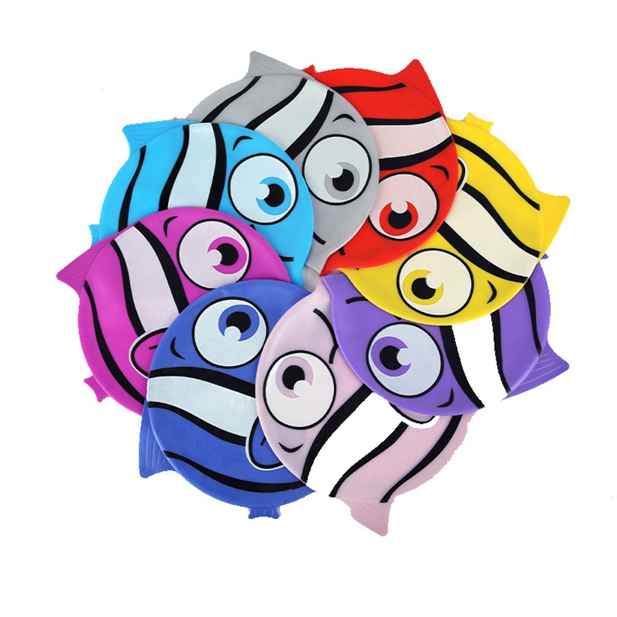 Mũ bơi silicone in hình chính hãng, nón bơi trẻ em chất liệu an toàn,chống trơn trượt, ngăn nước 100%
