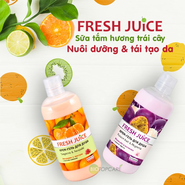 Sữa tắm Fresh Juice dưỡng ẩm và tái tạo da hương trái cây 500ml - BioTopcare Official | BigBuy360 - bigbuy360.vn