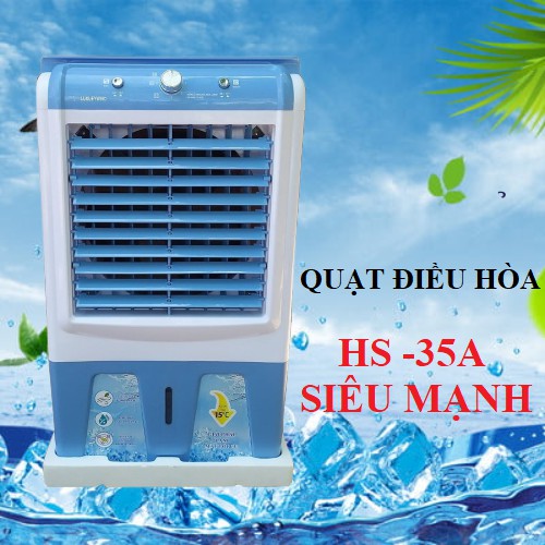 QUẠT ĐIỀU HOÀ HƠI NƯỚC HS-35A/ HS-588A TẶNG 2 BÌNH ĐÁ KHÔ CÓ BÁNH XE