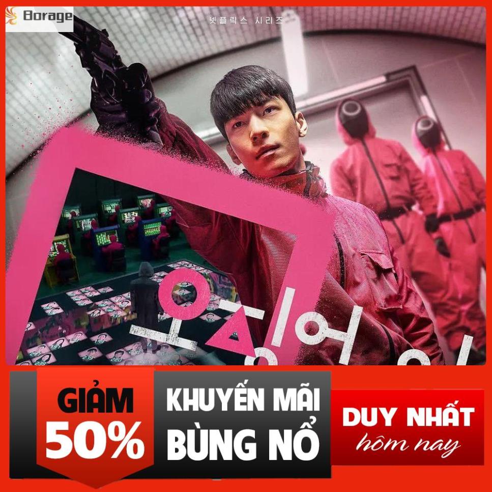 Xả Bộ đồ liền thân áo khoác có mũ trùm đầu màu đỏ hóa trang Squid Game Halloween thời trang mùa thu có size lớn
