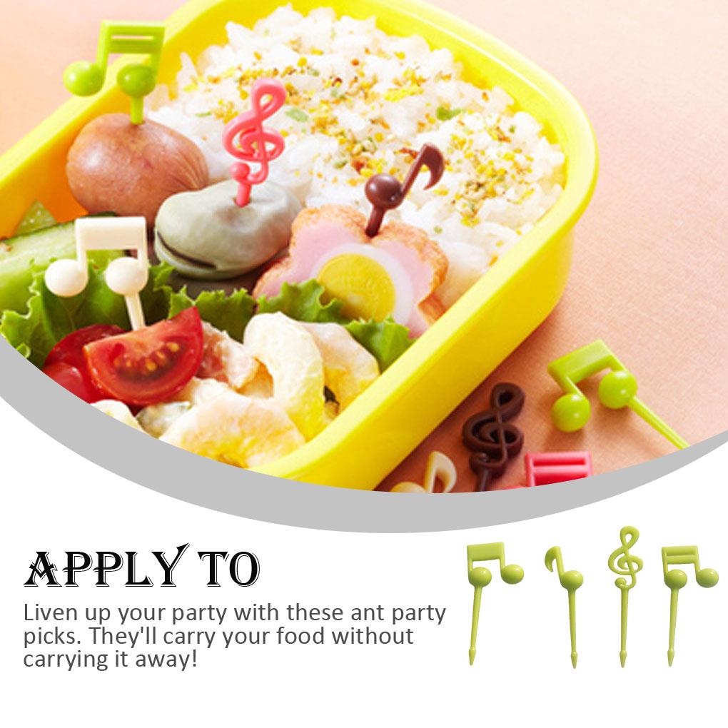 Mới Bộ 16 Nĩa Ăn Trái Cây Hình Nốt Nhạc Bằng Nhựa