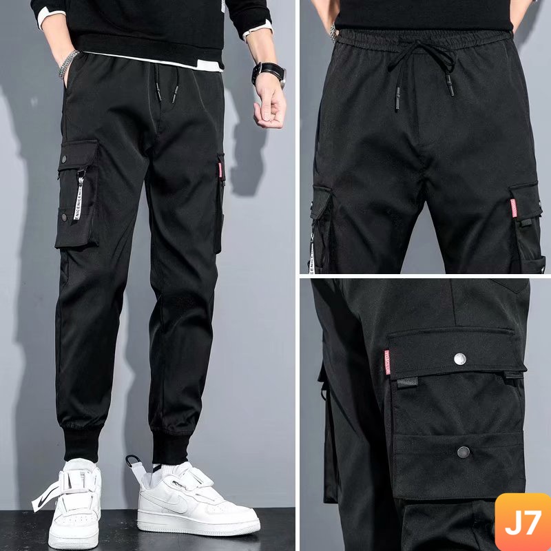 Quần jogger nam túi hộp bo chân màu đen không rách chất kaki cao cấp co dãn 4 chiều, quần baggy thể thao nam LAVADO27