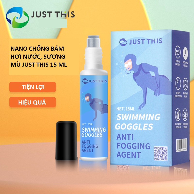 Dung dịch nano Just This chống bám hơi nước, sương mù đa năng 15ml phù hợp mọi loại gương, kính - Tặng kèm khăn lau