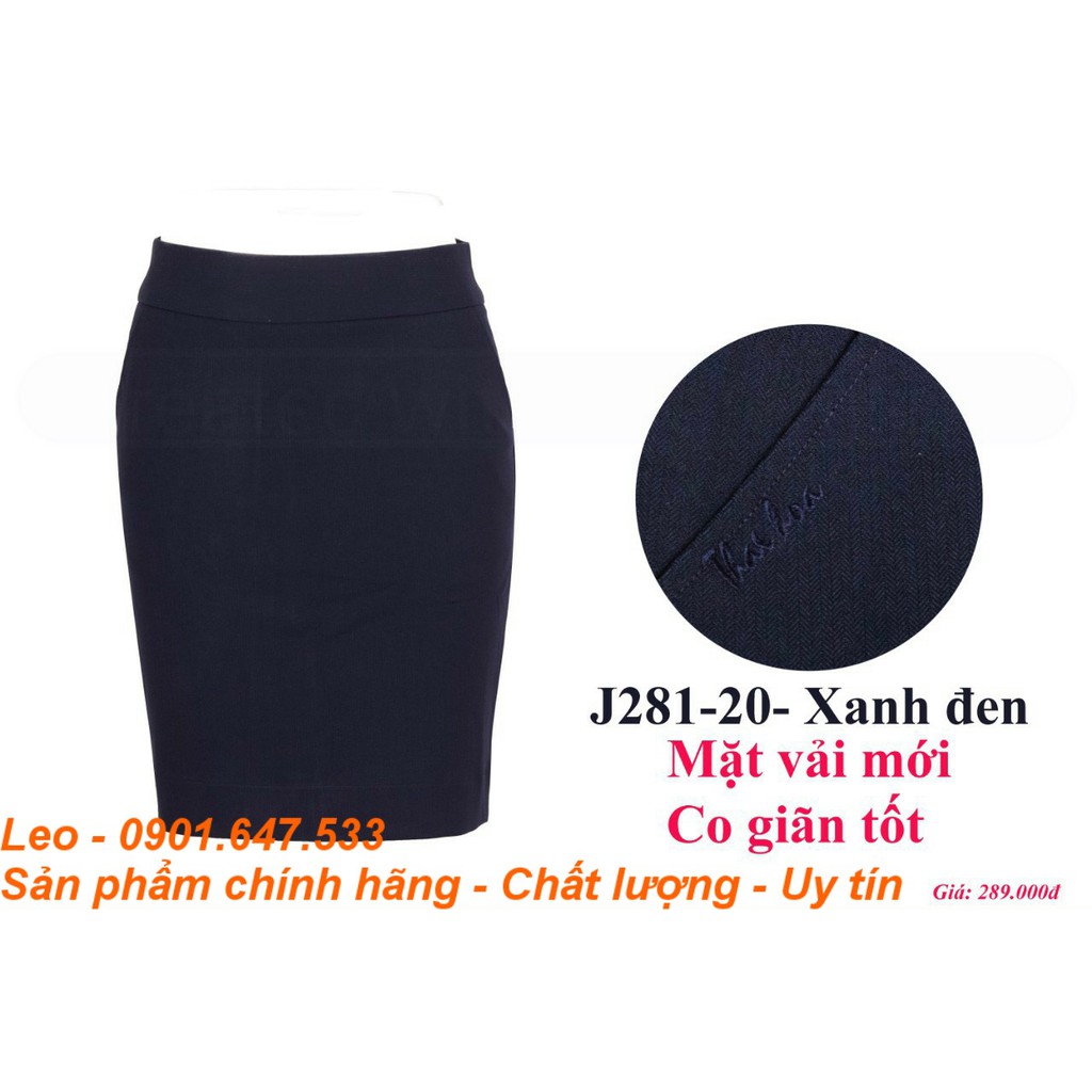 Chân váy Thái Hòa màu xanh đen chất đẹp co giãn J281-20