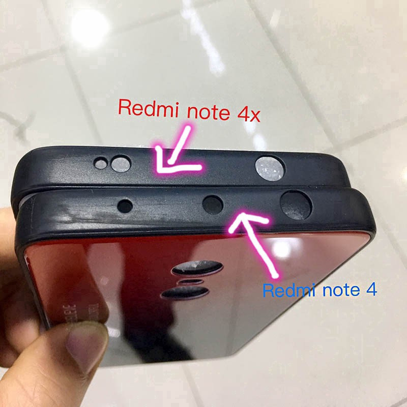 Ốp điện thoại mặt kính cường lực màu gradient cho Xiaomi Redmi Note 4 4X