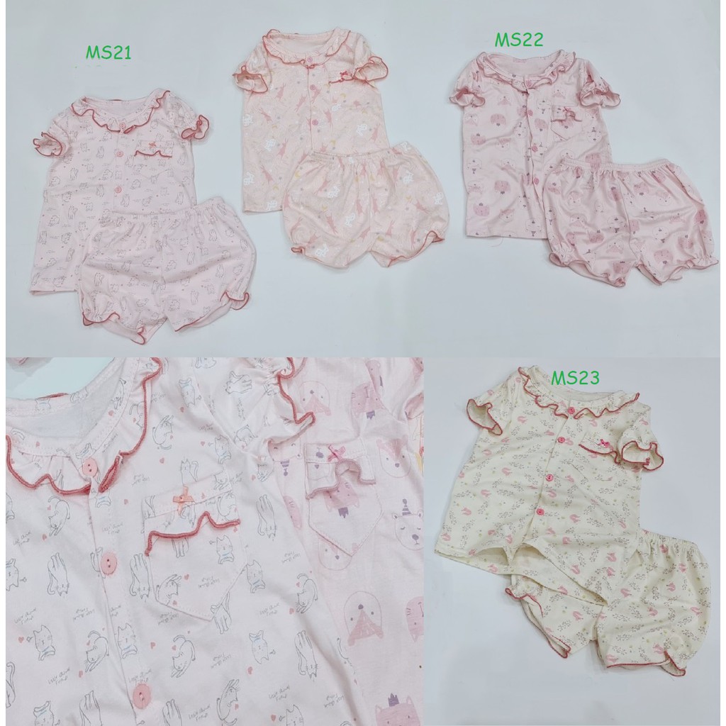 Bộ cotton xuất Hàn cao cấp bé gái