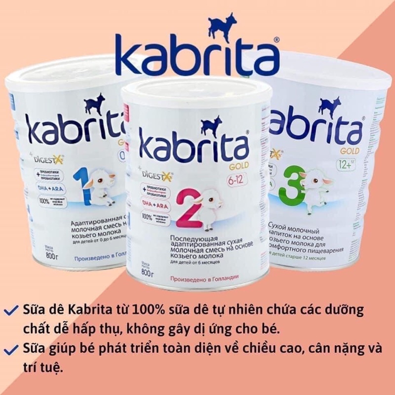 Sữa Dê Kabrita Gold Số 1,2,3,4 Của Nga Hộp 800gdate 2023/ 2024