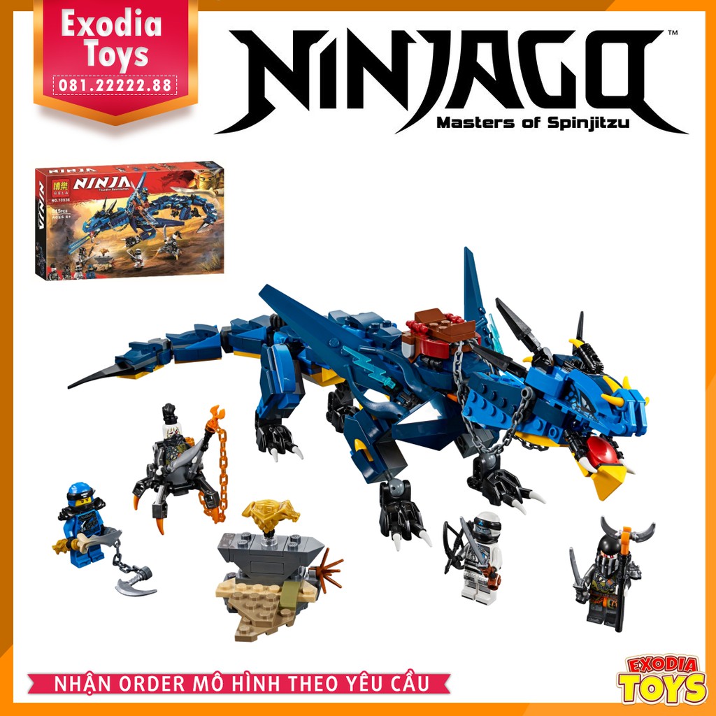 Xếp hình Ninjago Rồng Sấm Sét Stormbringer - Đồ Chơi Lắp Ghép Sáng Tạo - BELA 10936 Lego Ideas 70652