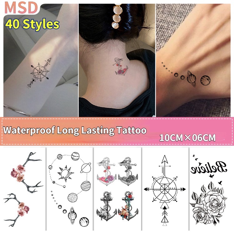 [Hình xăm ma thuật MSD] Miếng Dán Hình Xăm Tạm Thời Hình Chữ Cái Tiếng Anh10Cmx06Cm Chống Thấm Nước