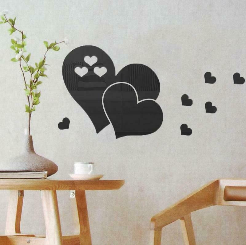 Sticker Dán Tường Họa Tiết 3d Hình Trái Tim Dùng Trong Trang Trí Phòng