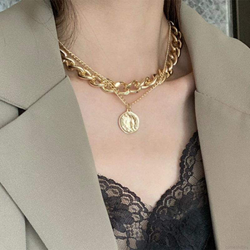Dây chuyền hai lớp phối sợi xích phong cách hip hop thời trang cho nữ