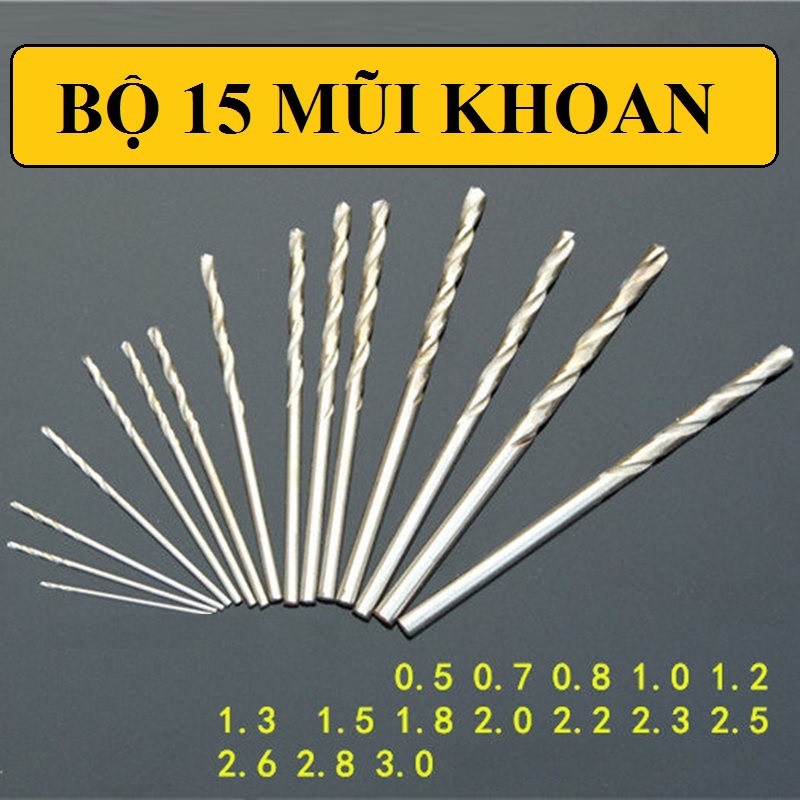 BỘ 15 MŨI KHOAN MINI