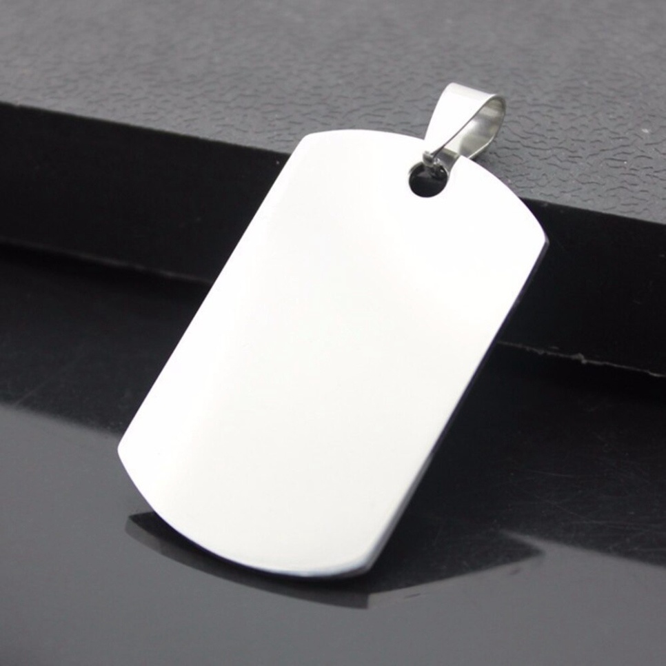 Vòng cổ, Thẻ bài quân đội dogtag,  Vòng cổ Mặt Thẻ bài Khắc Chữ Bằng Thép Không Gỉ Màu Bạc Thời Trang