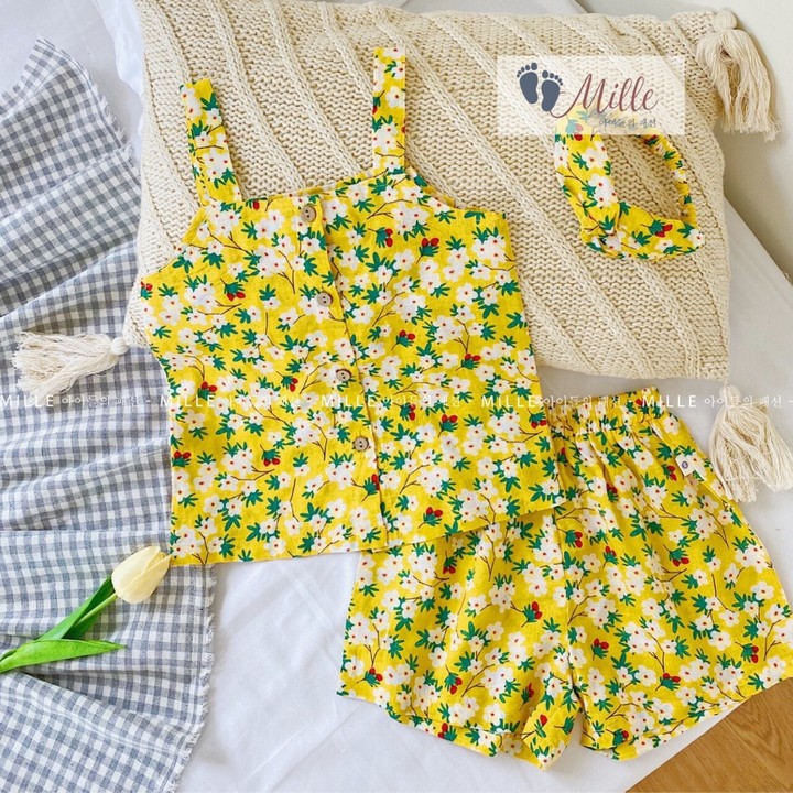 BỘ HAI DÂY BÉ GÁI HOA NHÍ CHO BÉ TỪ 9-19KG